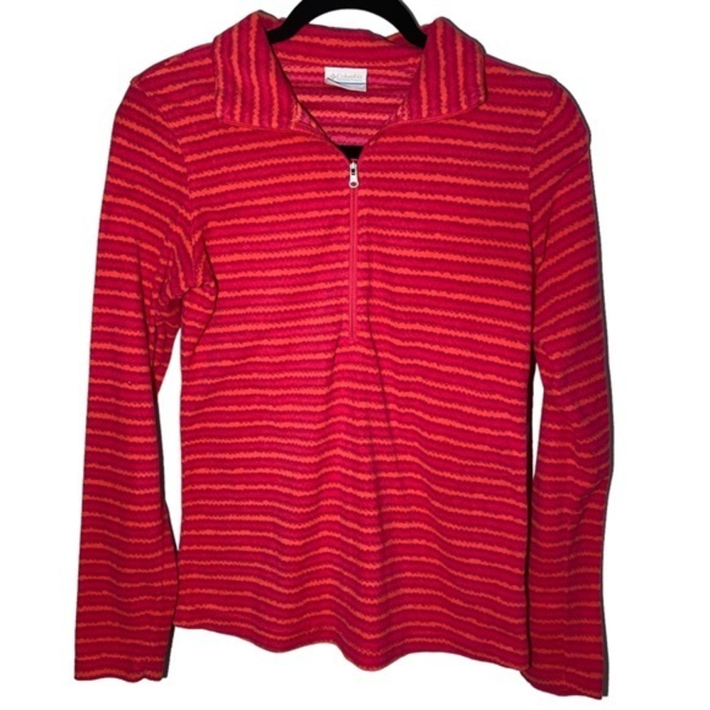 Columbia Women’s XS Candy‎ Stripe Lightweight Fleece Zip Pullover Jacket